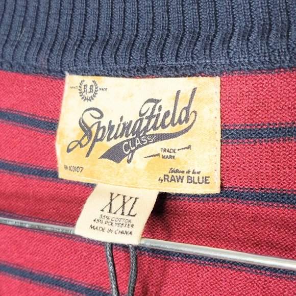 Springfield Classic NWT Men's Burgundy & Navy Striped Cardigan Size XXL - Picture 3 of 9